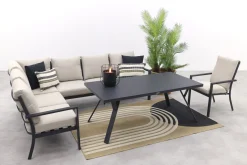 Sergio lounge dining set met stoel - Carbon/Desert - 3-delig links