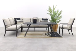 Sergio lounge dining set met stoel - Carbon/Desert - 3-delig links