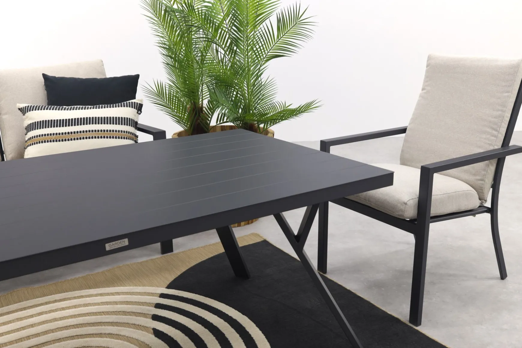 Sergio lounge dining set met stoel - Carbon/Desert - 3-delig links