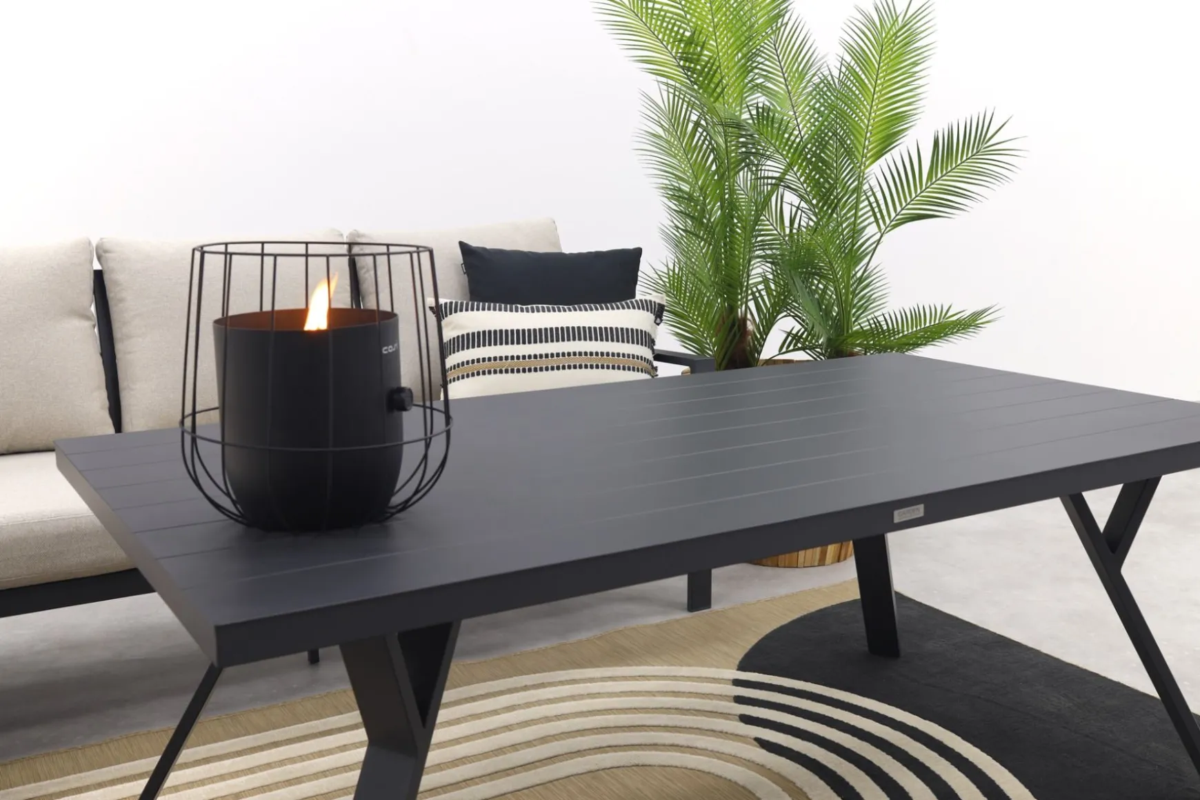 Sergio lounge dining set met stoel - Carbon/Desert - 3-delig links
