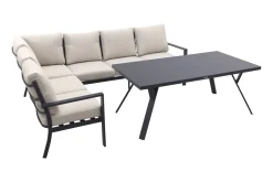 Sergio lounge dining set met stoel - Carbon/Desert - 3-delig links