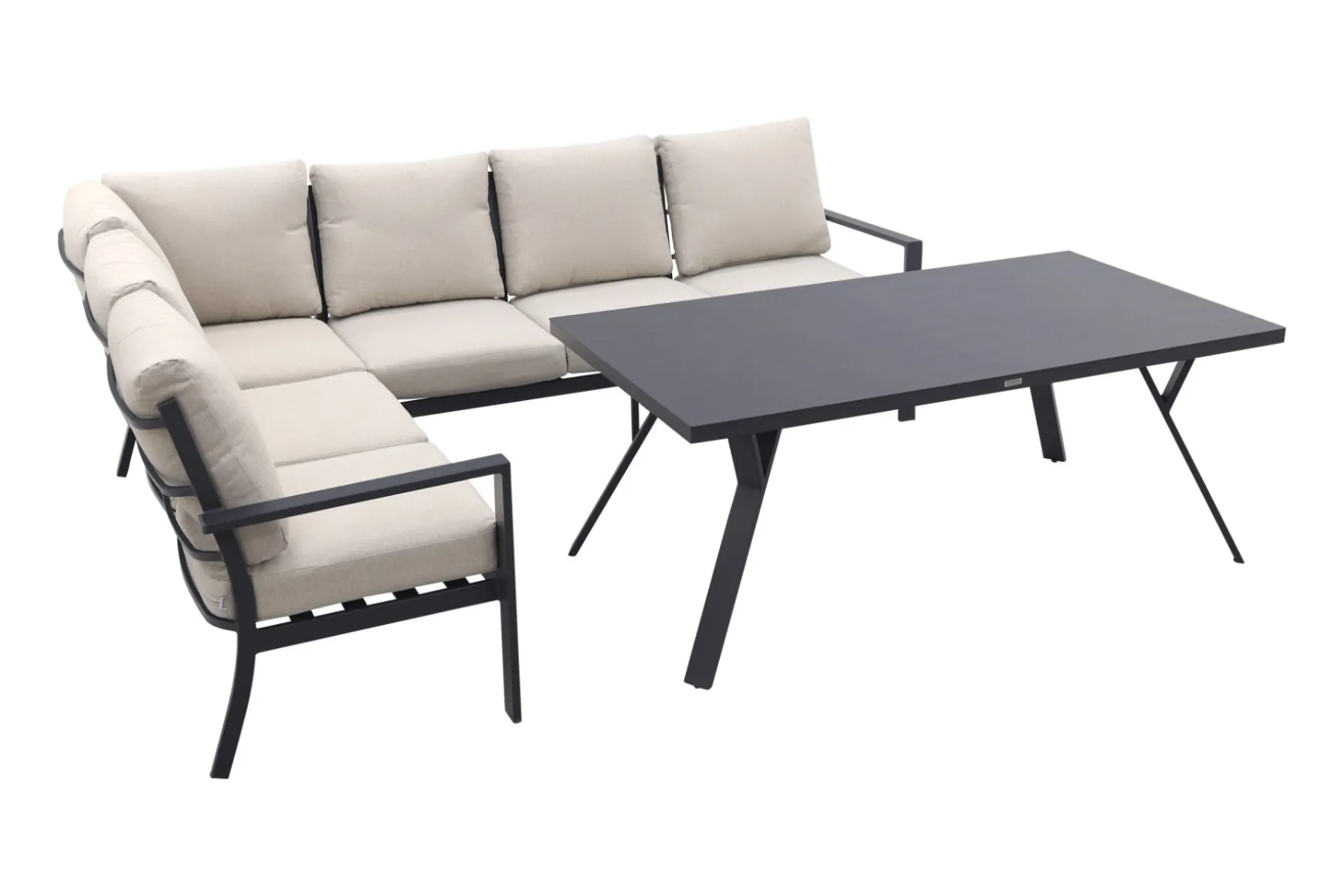 Sergio lounge dining set met stoel - Carbon/Desert - 3-delig links