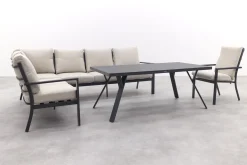 Sergio lounge dining set met stoel - Carbon/Desert - 3-delig links