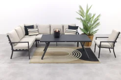Sergio lounge dining set met stoel - Carbon/Desert - 3-delig links