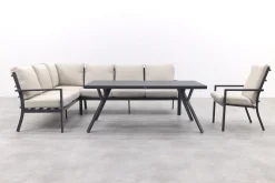 Sergio lounge dining set met stoel - Carbon/Desert - 3-delig links