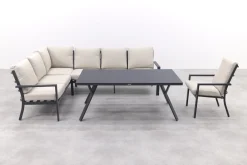 Sergio lounge dining set met stoel - Carbon/Desert - 3-delig links