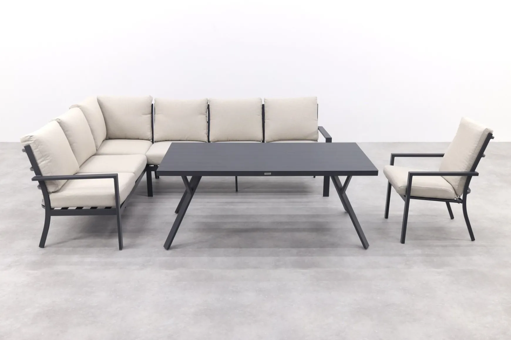 Sergio lounge dining set met stoel - Carbon/Desert - 3-delig links
