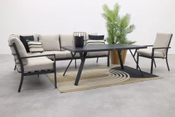 Sergio lounge dining set met stoel - Carbon/Desert - 3-delig links