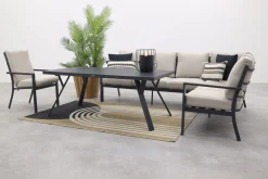 Sergio lounge dining set met stoel - Carbon/Desert - 3-delig rechts