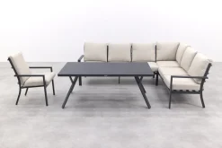 Sergio lounge dining set met stoel - Carbon/Desert - 3-delig rechts