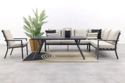 Sergio lounge dining set met stoel - Carbon/Desert - 3-delig rechts