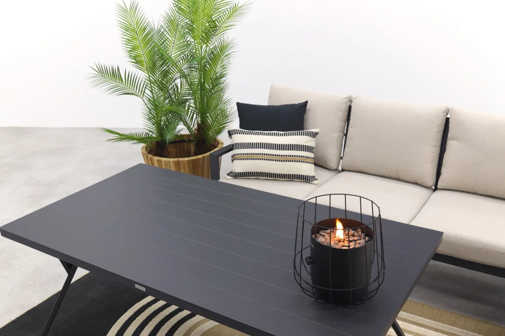 Sergio lounge dining set met stoel - Carbon/Desert - 3-delig rechts