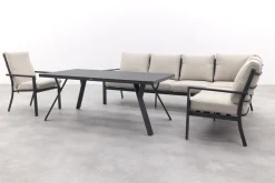 Sergio lounge dining set met stoel - Carbon/Desert - 3-delig rechts
