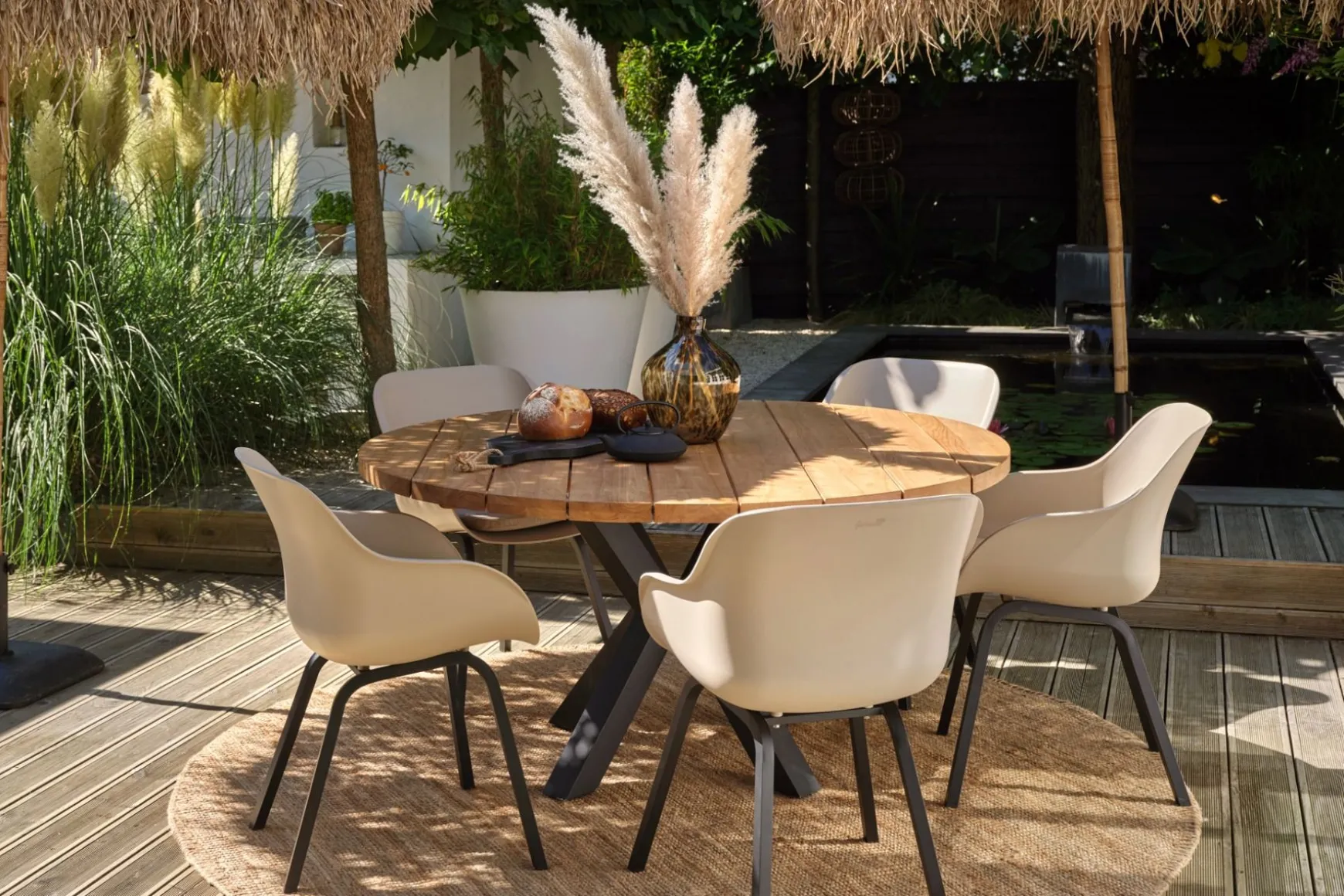 Set van 2 - Hartman Le Soleil Element dining armstoel - Soft Taupe/Black