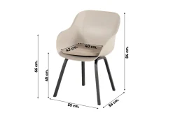 Set van 2 - Hartman Le Soleil Element dining armstoel - Soft Taupe/Black