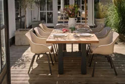 Set van 6 - Hartman Le Soleil Element dining armstoel - Soft Taupe/Black