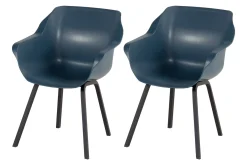 Set van 2 - Hartman Sophie Element dining armstoel - Steel Blue - Alu poot OP=OP