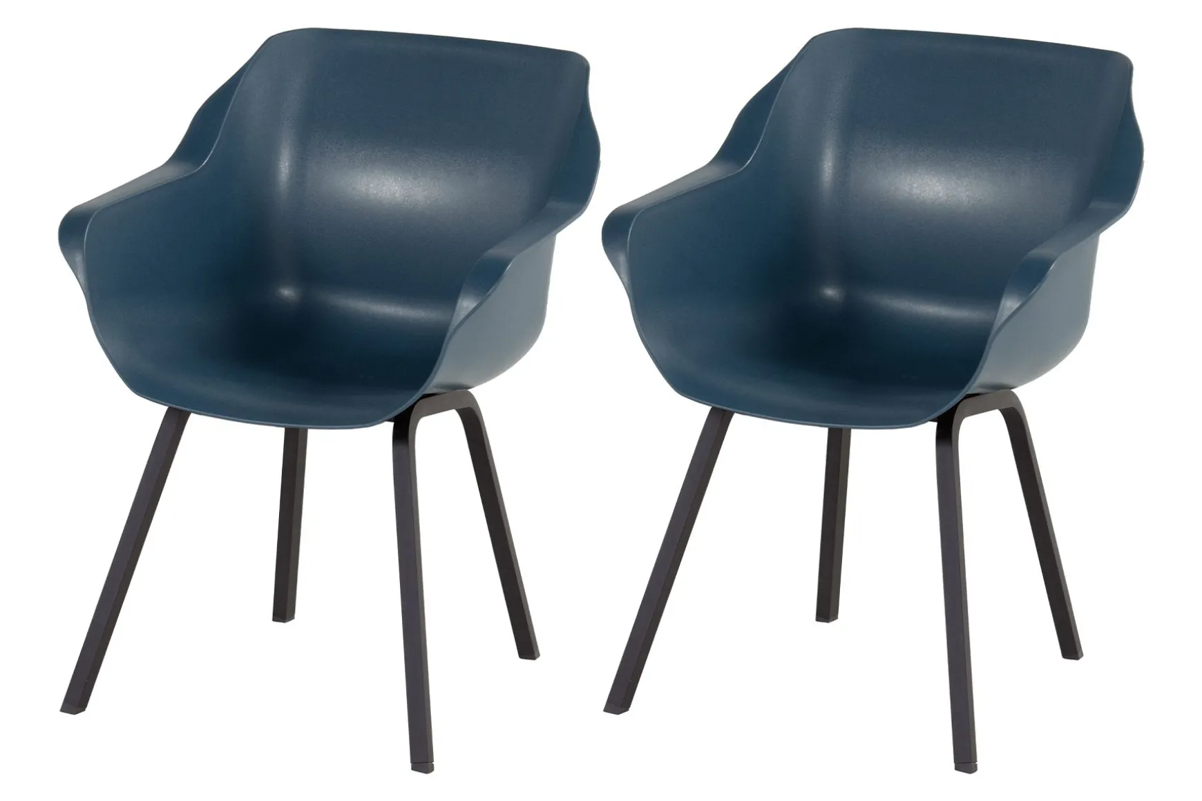 Set van 2 - Hartman Sophie Element dining armstoel - Steel Blue - Alu poot OP=OP