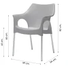 Set van 4 - Scab Ola stapelbare kunststof tuinstoel - Lichtgrijs
