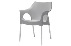 Set van 6 - Scab Ola stapelbare kunststof tuinstoel - Lichtgrijs