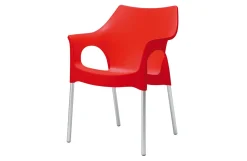 Set van 4 - Scab Ola stapelbare kunststof tuinstoel - Rood