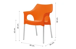 Set van 4 - Scab Ola stapelbare kunststof tuinstoel - Oranje