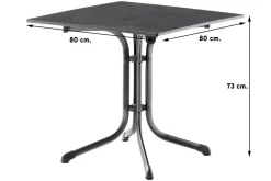 Sieger Boulevard klaptafel 80x80 cm.