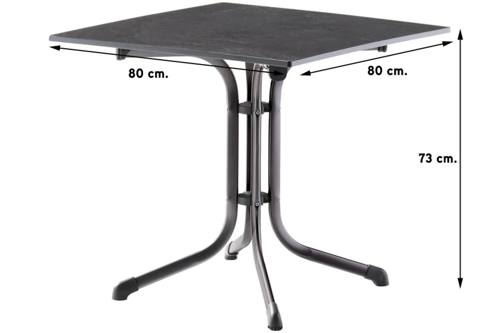Sieger Boulevard klaptafel 80x80 cm.