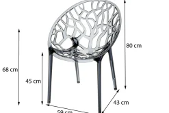 Siesta Crystal stapelbare stoel - Black transparant