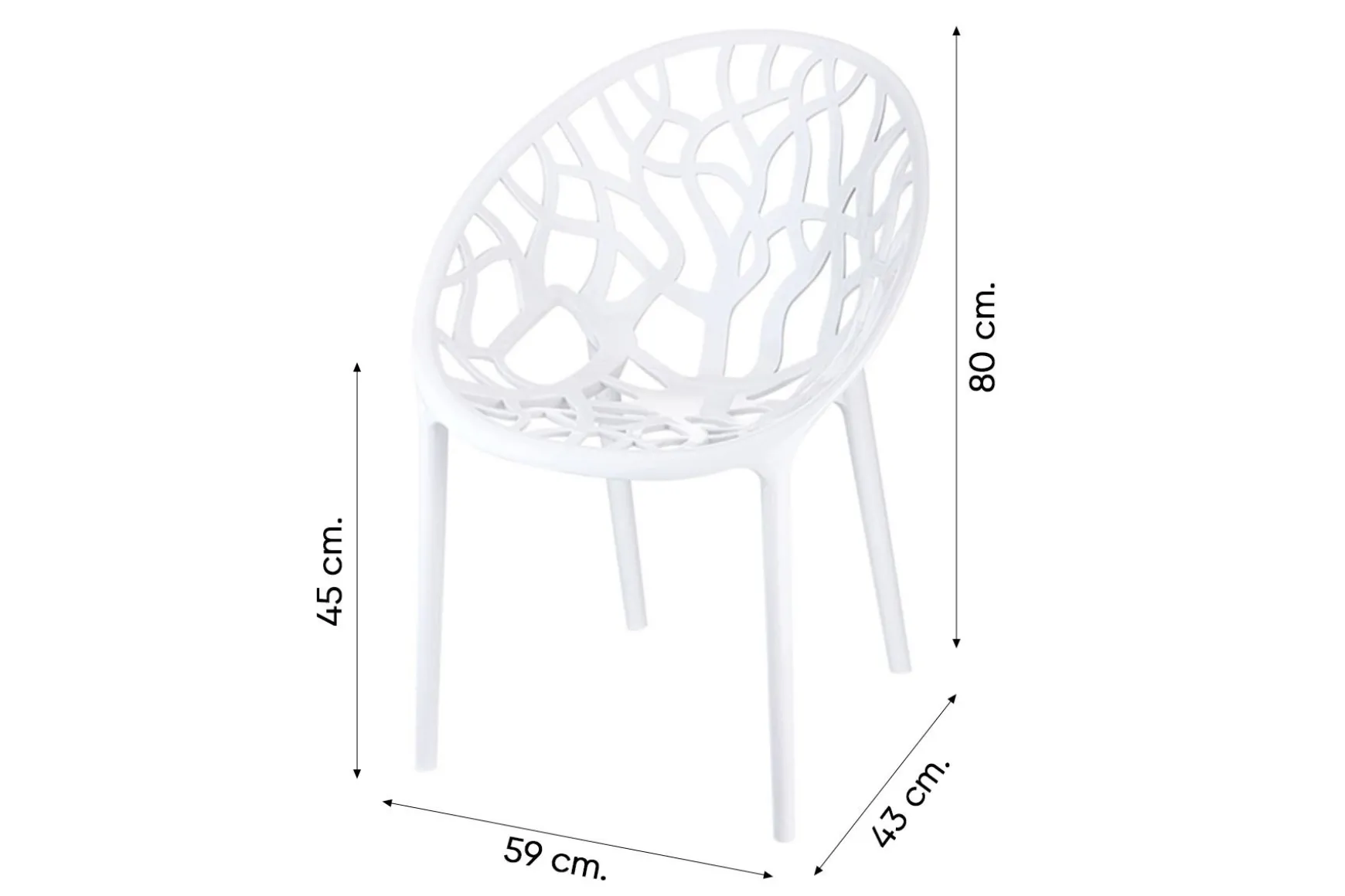 Siesta Crystal stapelbare tuinstoel - Wit