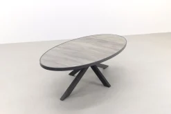 Silva tuintafel houtlook/keramiek - Ovaal - 240x115 cm.