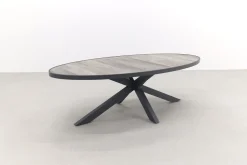Silva tuintafel houtlook/keramiek - Ovaal - 240x115 cm.