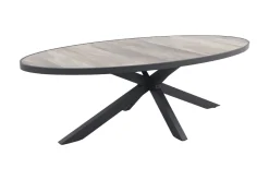 Silva tuintafel houtlook/keramiek - Ovaal - 240x115 cm.