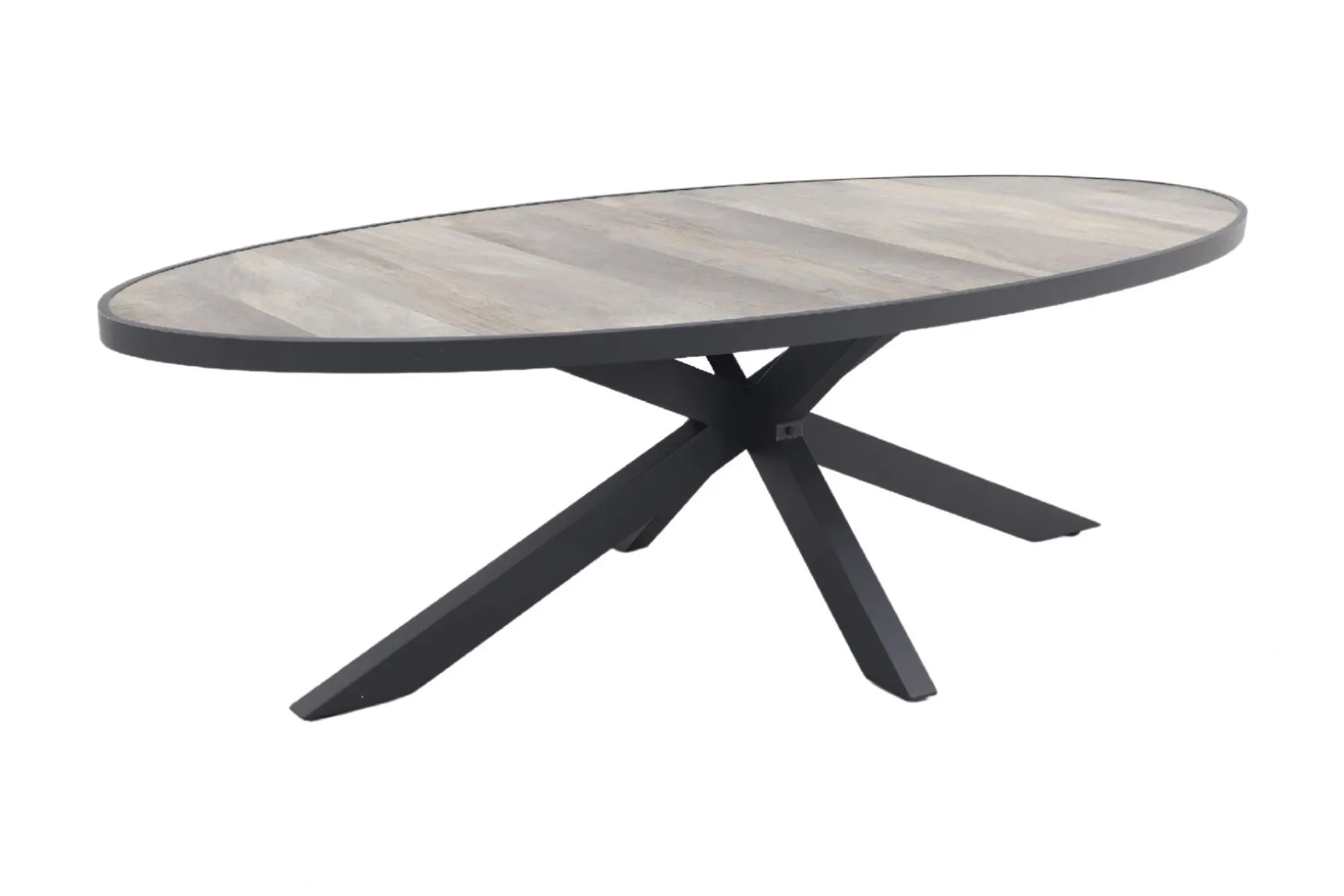 Silva tuintafel houtlook/keramiek - Ovaal - 240x115 cm.