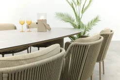 4SO Bernini/Denia 8-persoons organische tuinset 290x110 cm. - Latte