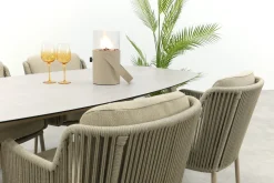4SO Bernini/Manolo Deens ovale 4-persoons tuinset 180x95 cm. - Latte