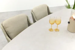 4SO Bernini/Manolo Deens ovale 4-persoons tuinset 180x95 cm. - Latte