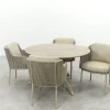 4SO Bernini/Prado 4-persoons ronde dining tuinset Ø130 cm. - Latte