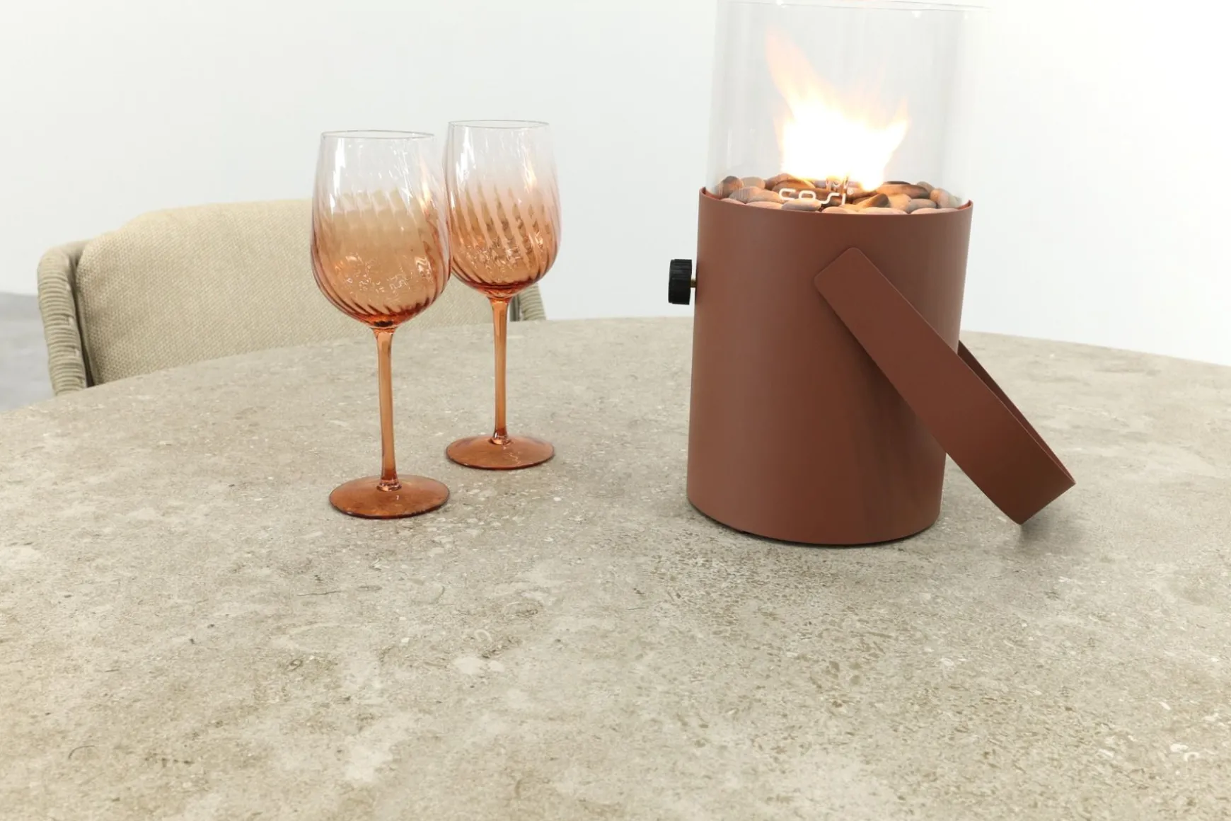 4SO Bernini/Prado 4-persoons ronde dining tuinset Ø130 cm. - Latte