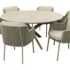 4SO Bernini/Prado 6-persoons ronde dining tuinset Ø160 cm. - Latte