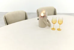 4SO Bernini/Ventaro ovale tuinset voor 6 personen 240x115 cm. - Latte