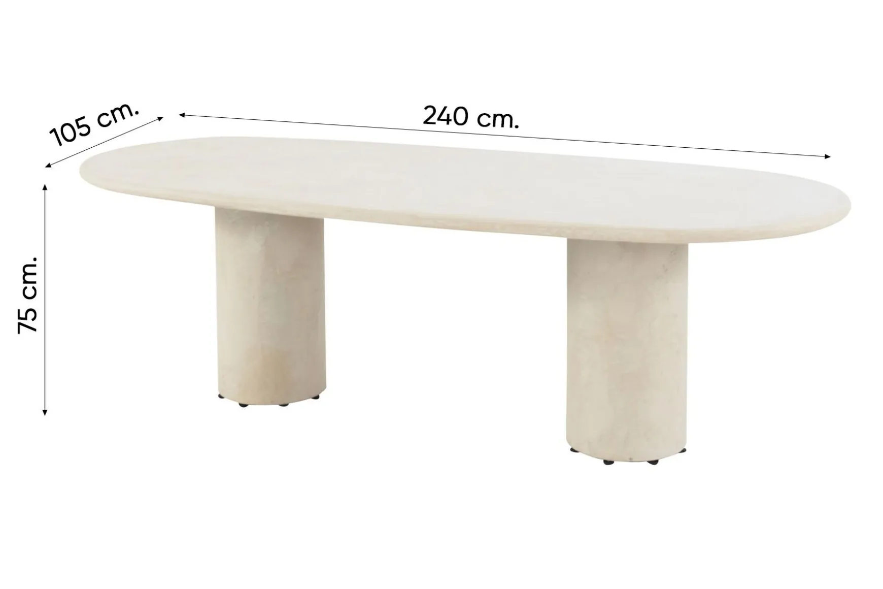 4SO Biarritz/Hampton 6-persoons ovale dining tuinset 240x105 cm. - Amber/Mortex