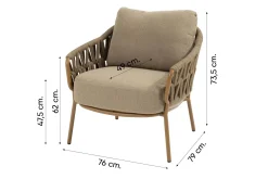 4SO Biarritz low dining tuinstoel - Amber (1 stuk)