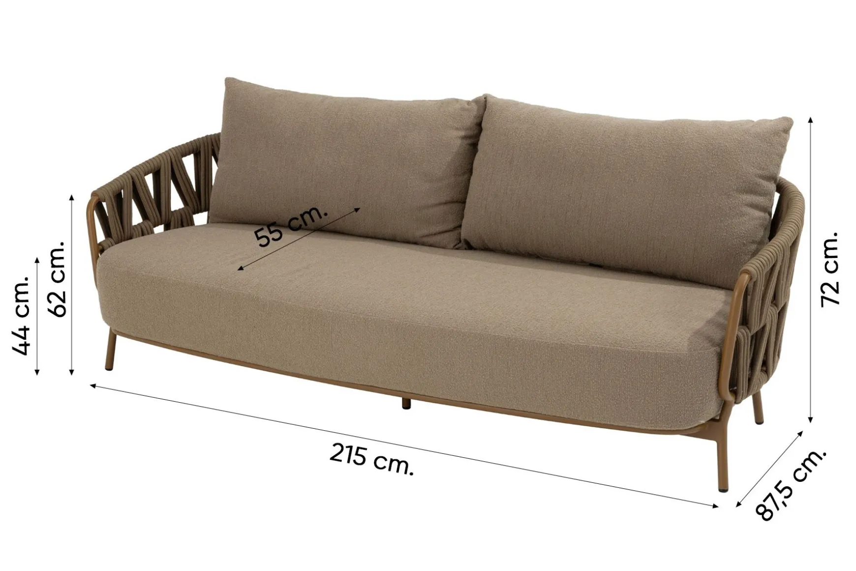 4SO Biarritz stoel-bank loungeset - Amber