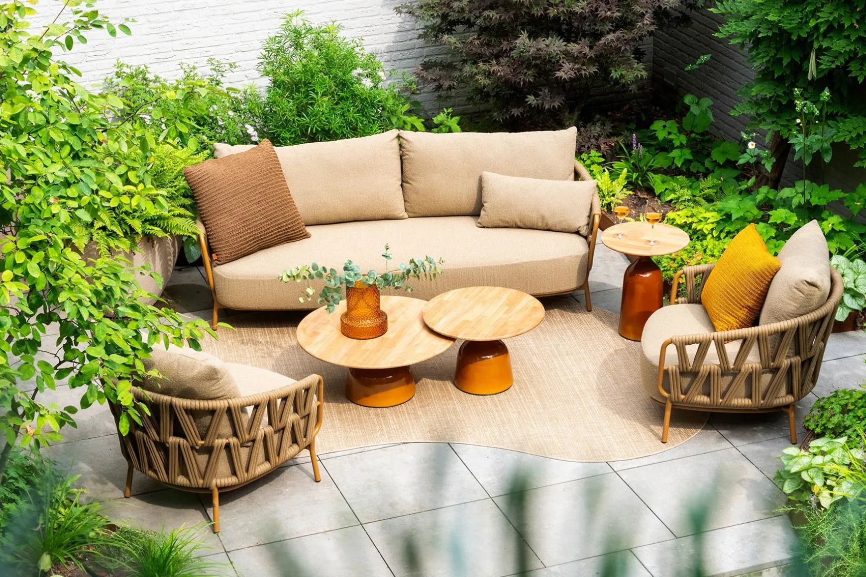 4SO Biarritz stoel-bank loungeset - Amber