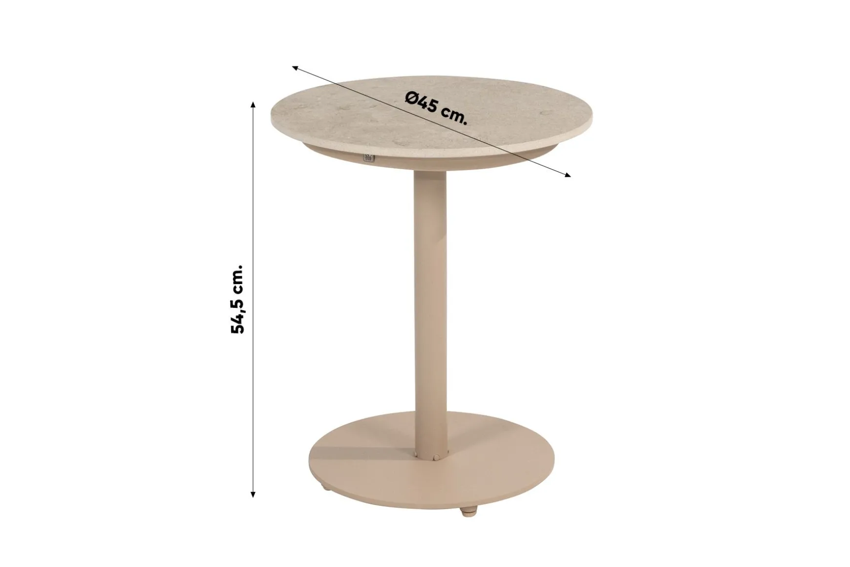 4SO Boaz koffietafel Ø45 cm. - Latte