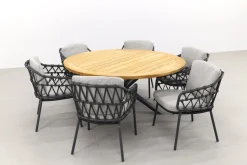 4SO Calpi/Prado 160 cm. ronde tuinset - 7-delig