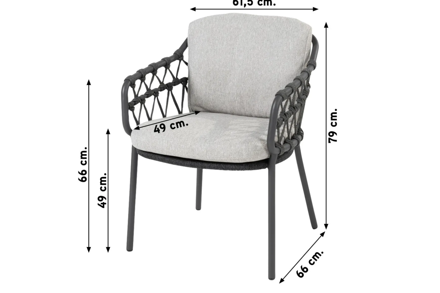 4SO Calpi/Prado 160 cm. ronde tuinset - 7-delig
