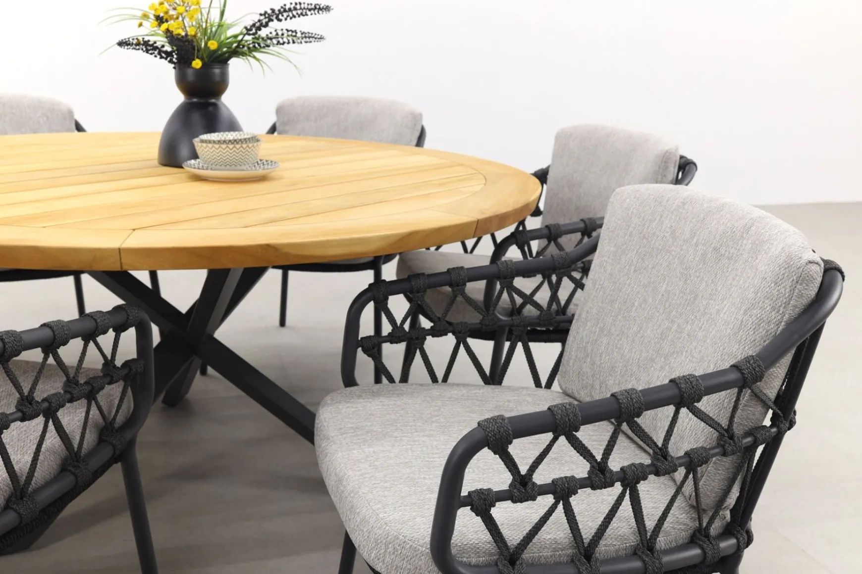 4SO Calpi/Prado 160 cm. ronde tuinset - 7-delig