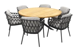 4SO Calpi/Prado 160 cm. ronde tuinset - 7-delig
